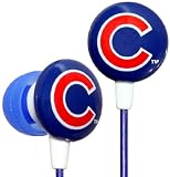 iHip MLF10169CHC MLB Chicago Cubs Printed Ear Buds, Blue/Red