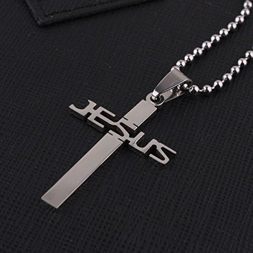 Jesus Cross Titanium Steel Pendant with 2 Necklaces : Jewl:JC1