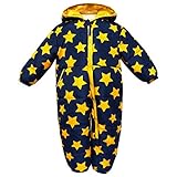 キッズ・ベビー スキーウエア 裏フリース 中綿たっぷり ジャンプスーツ 男の子 男児 (ネイビー 80cm)