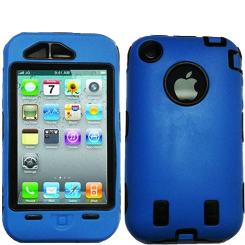 KingCase iPhone 3G  3GS * Warrior Case * (Blue  Black) 8GB, 16GB, 32GB