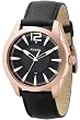 Fossil Men's Leather Strap Analog Black Dial Watch #FS4356