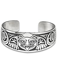 Sterling Silver Biorka Bear Northwest Coast Native American Bracelet. Made in USA.