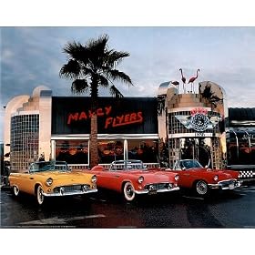 55 56 57 Ford Thunderbird Car Diner Art Print POSTER - 19x13