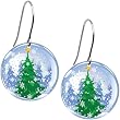 Snow Globe Holiday Tree Earrings