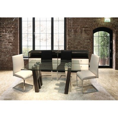 Agata 7-Piece Dining Set Chair Color: Black