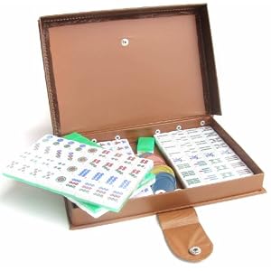 Oriental Mahjong Set with Vinyl Case, Dices, Money Chips and Banker Button Travel Ver. (Mini)