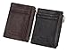 Foryee Genuine Leather Slim Mini Front Pocket Wallet With Zipper for Men and Women