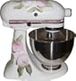 2X Victorian Vintage Rose Flower Double Decal Sticker cover Kit Red, pink, cream and white, designed to fit all KitchenAid stand mixers, including Professional Pro 600, Artisan, Ultra Power, 4, 5, 6 qt quart mixers, without accessory interference.