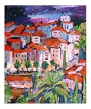 Night Over Grasse - France Places Giclee Poster Print by Ginette Callaway, 20x24