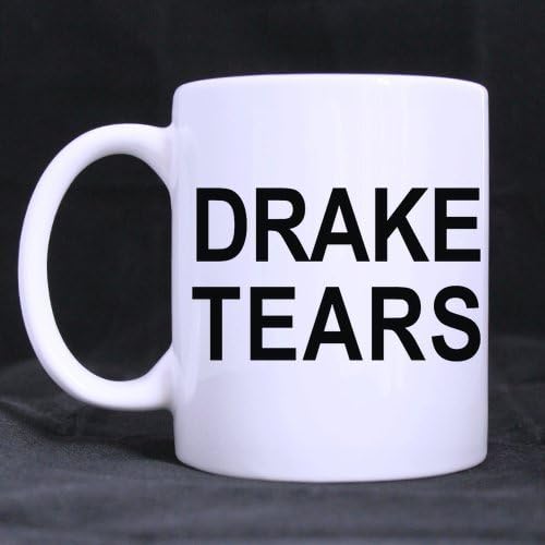 Drake Tears Ceramic Coffee Tea Mug White Mug-11 ounces by Drake Tears Mugs