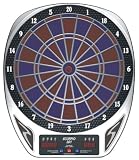 Elektronische Dartscheibe Scorpio 301 silber, 2 Loch Ausführung von Smartness 21 Spielen, 139 Varianten
