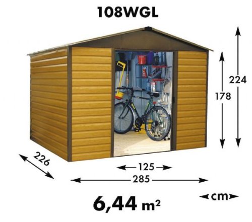 ABRI DE JARDIN MÉTAL ASPECT BOIS 7,18 M2 GARANTI 10 ANS