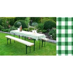 Auflagen Set f�r Festzeltgarnitur mit 50cm + 70cm Tisch, gr�n-kariert