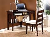 2 PC. Pack Corner Desk & Chair in Black Finish by H-M Shop