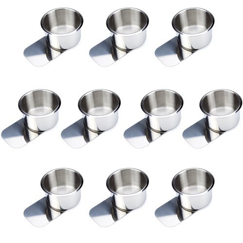 Brybelly Lot of 10 Slide Under Stainless Steel Cup Holders (Jumbo)
