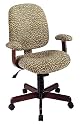 OFFICE STAR WORK SMART BOBCAT ANIMAL PRINT OFFICE DESK CHAIRS with CHERRY WOOD FINISH 4475-245