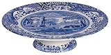 Spode Blue Italian 11-Inch Footed Cake Plate