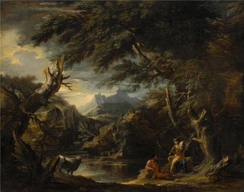 Vintastore Wood Framed Modern Wall Art Decor Salvator Rosa Mercury Argus And Io 1653-1654 Print On Definition Canvas