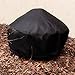 Sunnydaze Round Outdoor Fire Pit Cover - Heavy-Duty 300D Polyester and PVC with Drawstring Closure - Black - 36-Inch