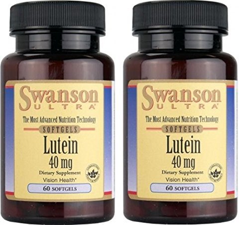 Swanson Ultra Lutein 40mg -- 2 Bottles each of 60 Softgels