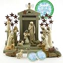 Willow Tree Complete 23 Piece Nativity Set By Susan Lordi with Go Green! Compressed Bamboo Towels