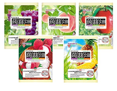 【2016New】マンナンライフ 蒟蒻畑（こんにゃく畑） 最新人気アソート5種＜ぶどう味・白桃味・りんご味・ソルティライチ味・パイナップル味＞× (25g×12個) 合計60個