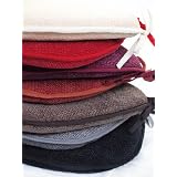 2 Pack Luxury Chocolate Brown Basket Weave Seat Pad with Ties