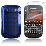 BlackBerry Bold 9900/9930 - Blue Transparent Checker Argyle TPU Skin Case + ....