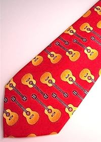 クラシックギターネクタイ 赤 Tie Guitar
