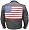 Men's Classic Leather Motorcycle Jacket with USA Flag on the back and embroidered stars. Sizes 40