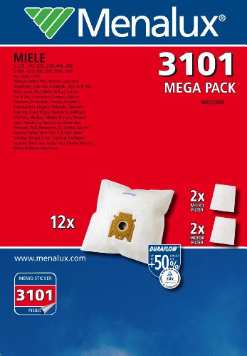 Menalux 3101 MegaPack / Duraflow / 12 Staubbeutel / f&uuml;r Miele, S2, S5 Preisvergleich