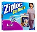 Ziploc Big Bag Double Zipper, Large, 5-Count