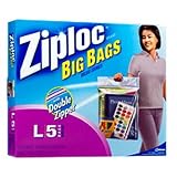 Ziploc Big Bag Double Zipper, Large, 5-Count