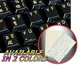 PROGRAMMER DVORAK KEYBOARD STICKER WITH YELLOW LETTERING TRANSPARENT BACKGROUND FOR DESKTOP, LAPTOP AND NOTEBOOK