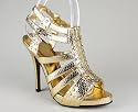 Studded Snake Zip Front Heel