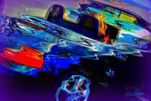 2004 Blue Porsche Boxster. 8" x 12" Luster Paper Print. Automotive Art by Jelladian.