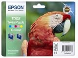 Epson T008 Twin Pack - Print cartridge - 2 x colour (cyan, magenta, yellow, light cyan, light magenta) - 220 pages