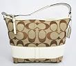 Coach Large Khaki Signature Stripe Shoulder Bag - 13581