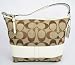 Coach Signature Stripe Large Shoulder Bag Kh/White