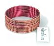 Set of 12 Piece Beachcombers Western Fashion Indian Ethnic Bangle Bracelets with Gold Accent - Pink