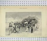 1890 Watching Preliminary Canter Horse Racing Print