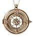 Artisan Owl Compass 4x Magnifying Glass Sliding Top Pendant Necklace, 30