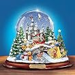 Disney Illuminated Old Fashioned Christmas Snow Globe Melody Player Classic