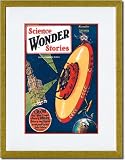 Gold Framed/Matted Print 17x23, Science Wonder Stories: Invasion of the Landmark Snatchers