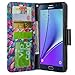 Galaxy Note 7 Case, Samsung Galaxy Note 7 Wallet Case, Wrist Strap Flip Folio [Kickstand Feature] Pu Leather Wallet Case with ID&Credit Card Slot For Galaxy Note 7, (Rainbow)