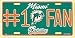 Miami Dolphins #1 Fan Metal License Plate