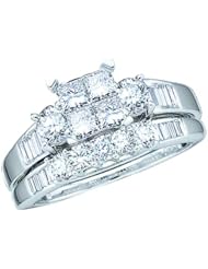 0.53CT DIAMOND CENTER PRINCESS BRIDAL SET SIZE 6