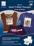 June Tailor 8-1/2-Inch by 11-Inch Dark T-Shirt Inkjet Transfers, 3-Pack