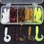 25 pcs leurres souples d'une boite basse peche