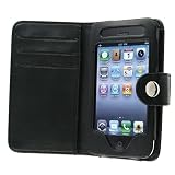 Black Leather Wallet Case w/ Slot Compatible With Business or Credit Card Compatible With Apple® iPhone® 3G /3GS